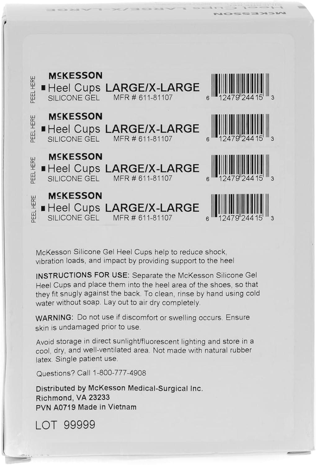 image:imageMcKesson Heel Cups Silicone Gel UShaped Supportive Blue and Transparent LargeXL 1 Count