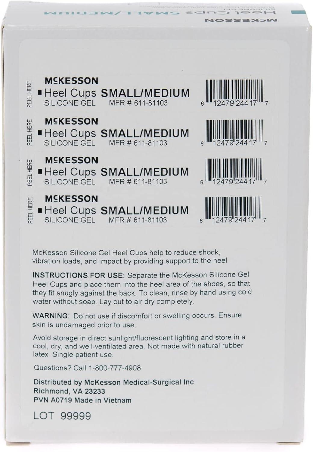 image:imageMcKesson Heel Cups Silicone Gel UShaped Supportive Blue and Transparent Small Medium Size 1 Count