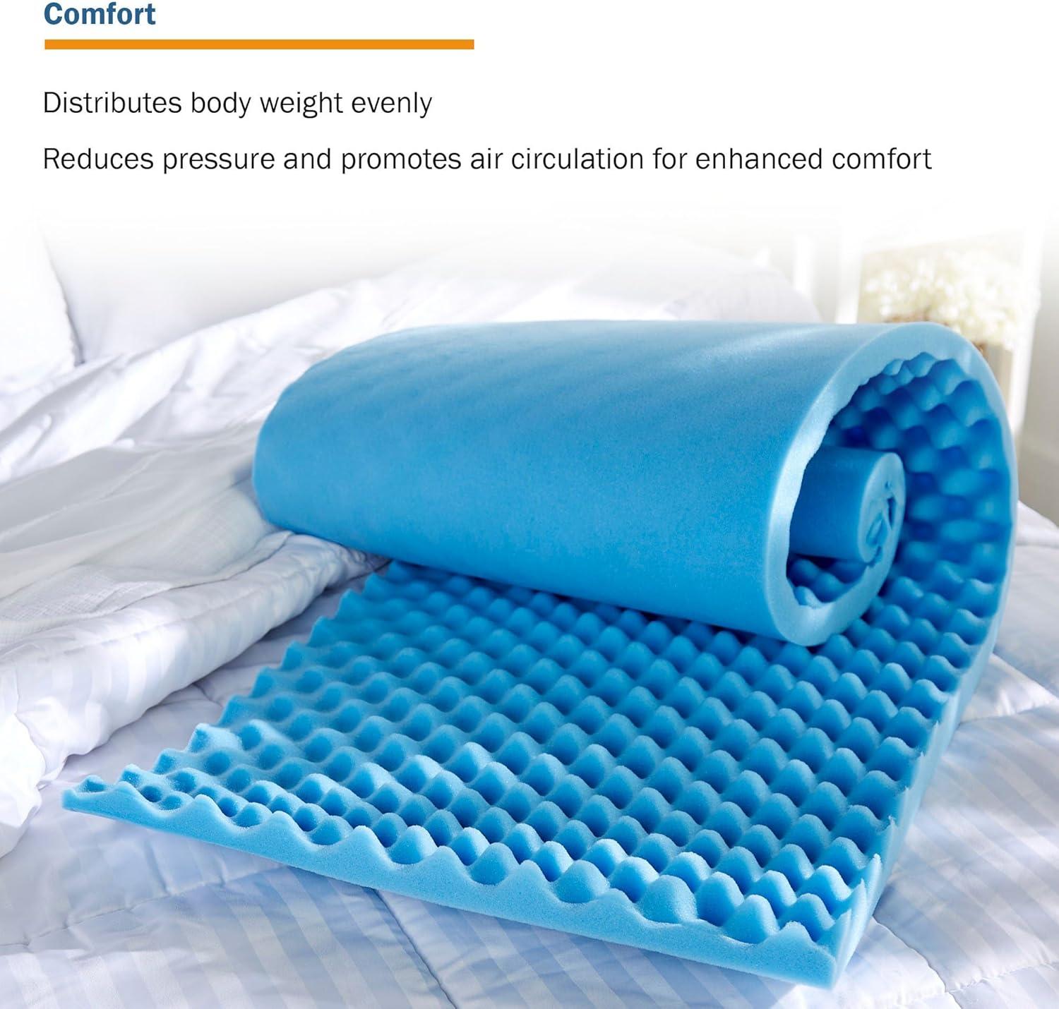 image:imageMcKesson Mattress Overlay Convoluted Foam Decubitus Care Pad Mattress Topper for Ulcers Pressure Sores Bedsores Blue 72 in x 20 in x 2 in 12 Count