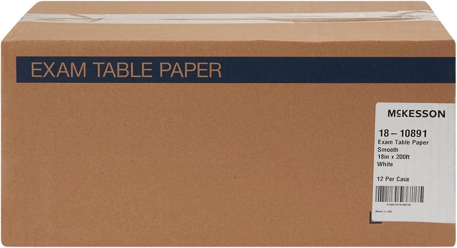 image:imageMcKesson Medical Exam Table Paper Rolls 12 Rolls 18 in x 225 ft White Standard Smooth Disposable Bed Cover for Doctor Spa Diaper Changing Waxing Nursing Chiropractor Patternmaking Tracing18 in x 200 ft Smooth