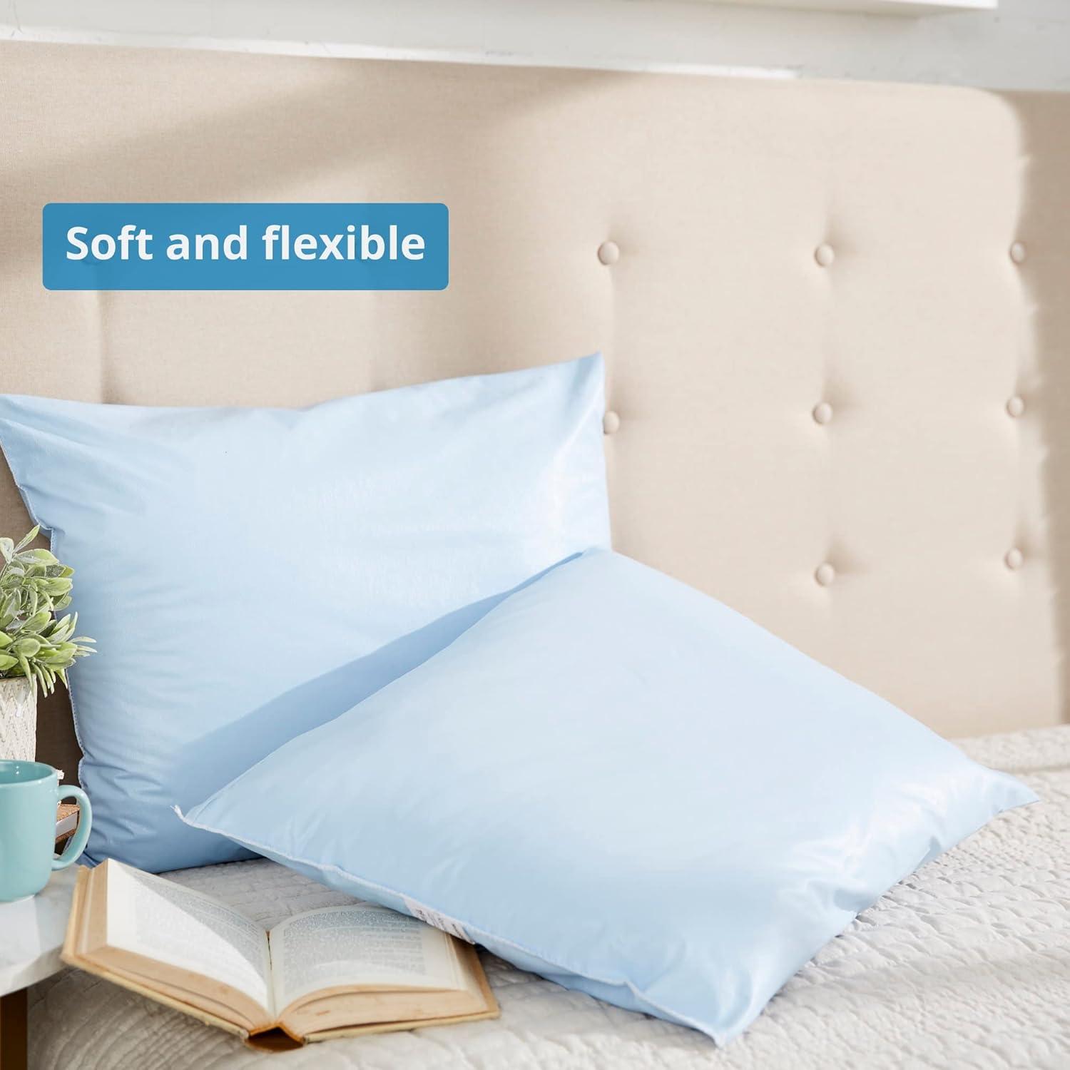 image:imageMcKesson Medical Pillow 1 Count Reusable Hospital Bed Pillows Vinyl Cover Fluid Moisture and StainResistant Blue 19 in x 25 in