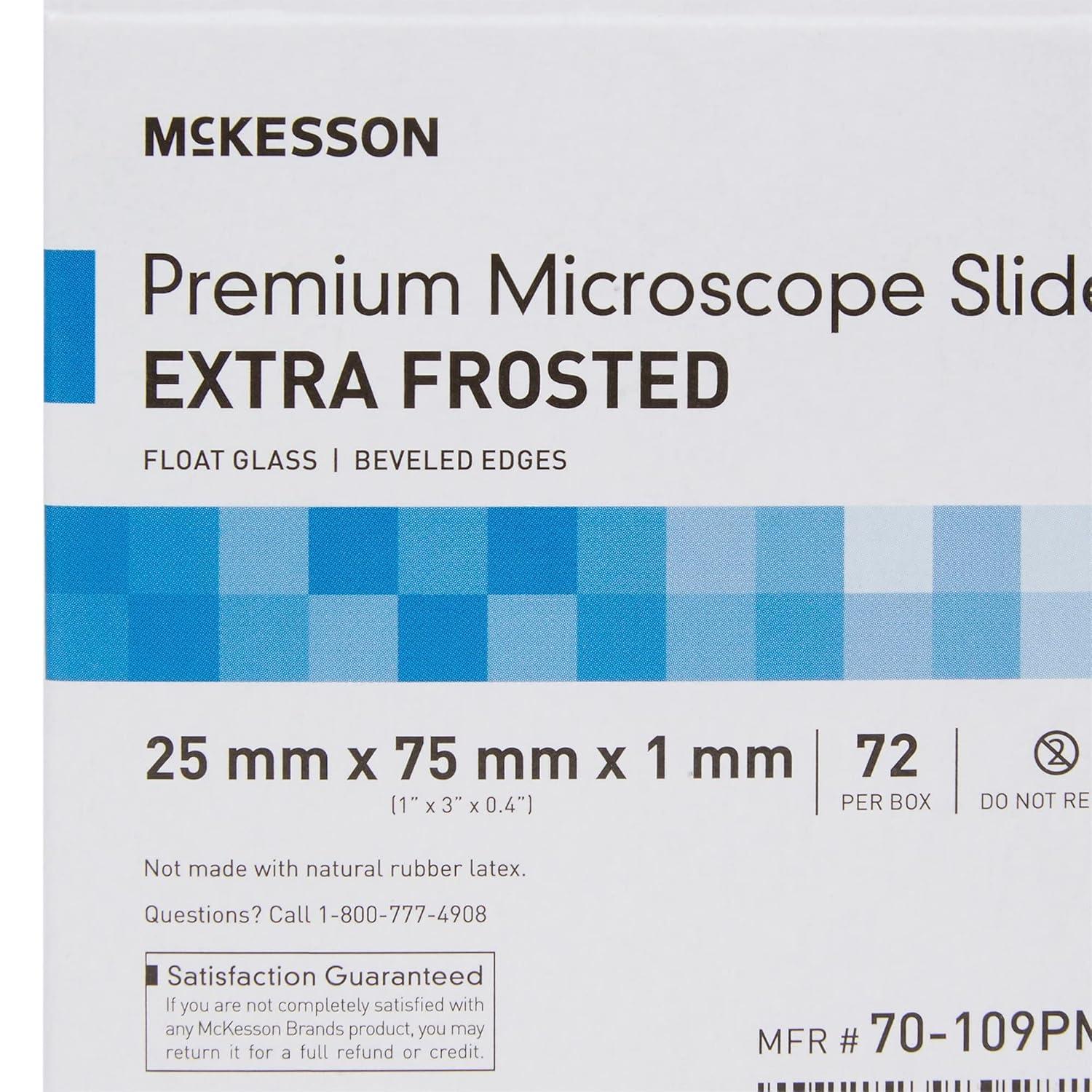 image:imageMcKesson Microscope Slides ExtraFrosted Glass Grounded Edges 25 mm x 75 mm x 1 mm 72 Count72
