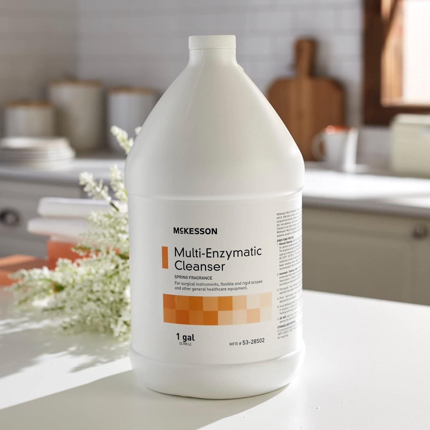 image:imageMcKesson MultiEnzymatic Cleanser for Surgical Instruments amp General Healthcare Equipment 1 Gallon Pack of 4 Spring Fresh1 Count Pack of 4