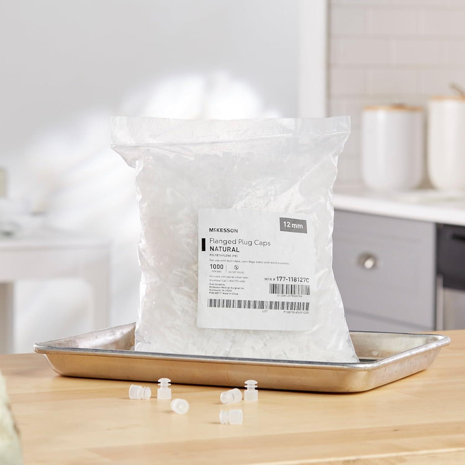 image:imageMcKesson NonSterile Natural Polyethylene Flanged Tube Closures 12 mm 1000 Count