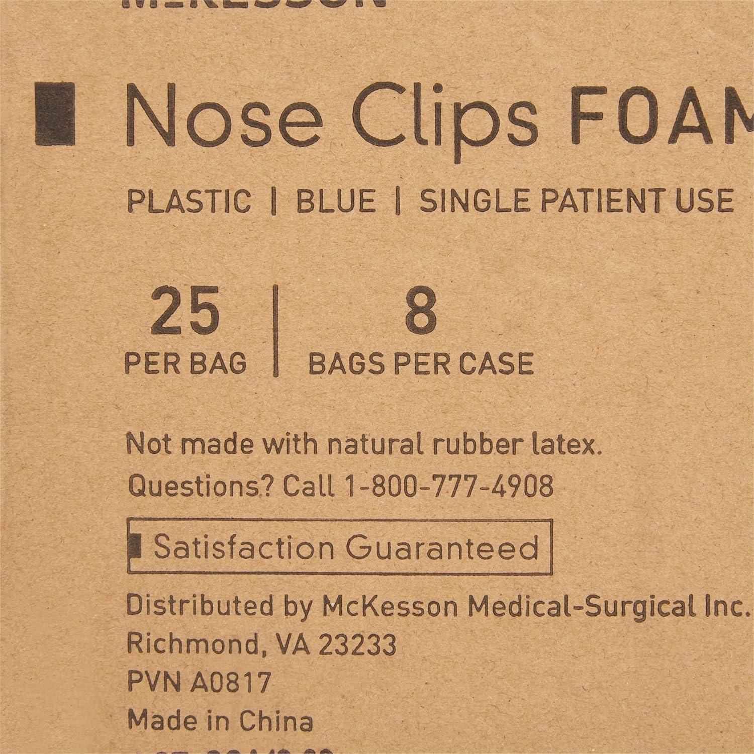 image:imageMcKesson Nose Clips Disposable Plastic and Rubber Blue for Spirometry Testing Comfortable Fit for All Sizes 25 Count 8 Packs 200 Total200