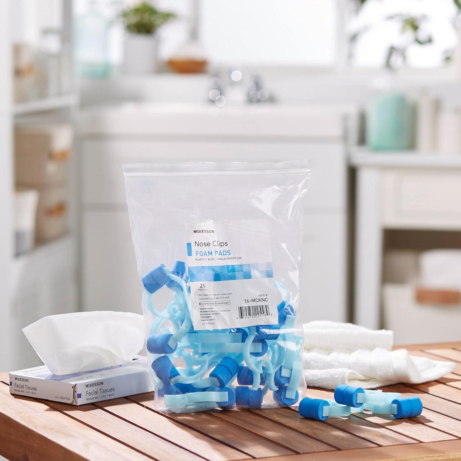 image:imageMcKesson Nose Clips Disposable Plastic and Rubber Blue for Spirometry Testing Comfortable Fit for All Sizes 25 Count 8 Packs 200 Total200