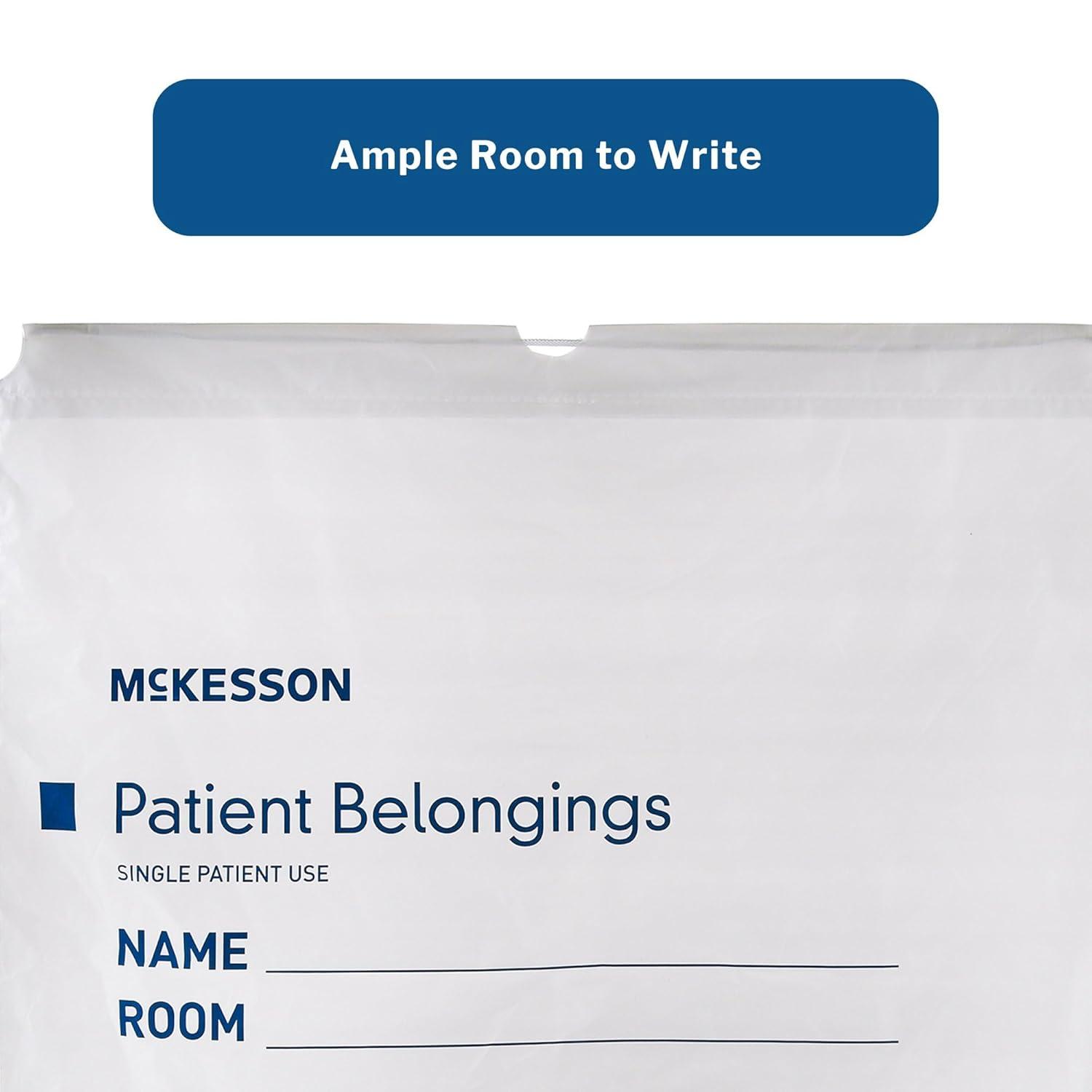 image:imageMcKesson Patient Belongings Bag with Drawstring Closure White 4 in x 20 in x 20 in 250 Count