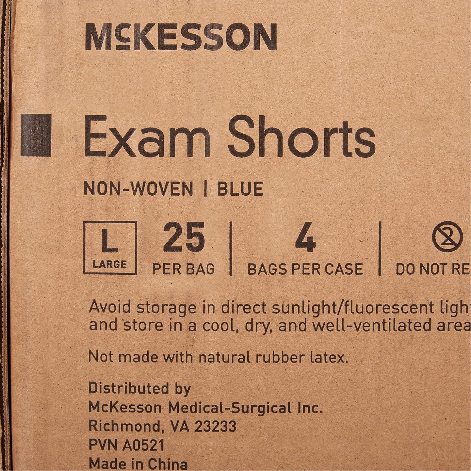 image:imageMcKesson Patient Exam Shorts Disposable NonWoven Material Elastic Waist Blue Fits 32 in to 40 in Waist Size Large 100 Count
