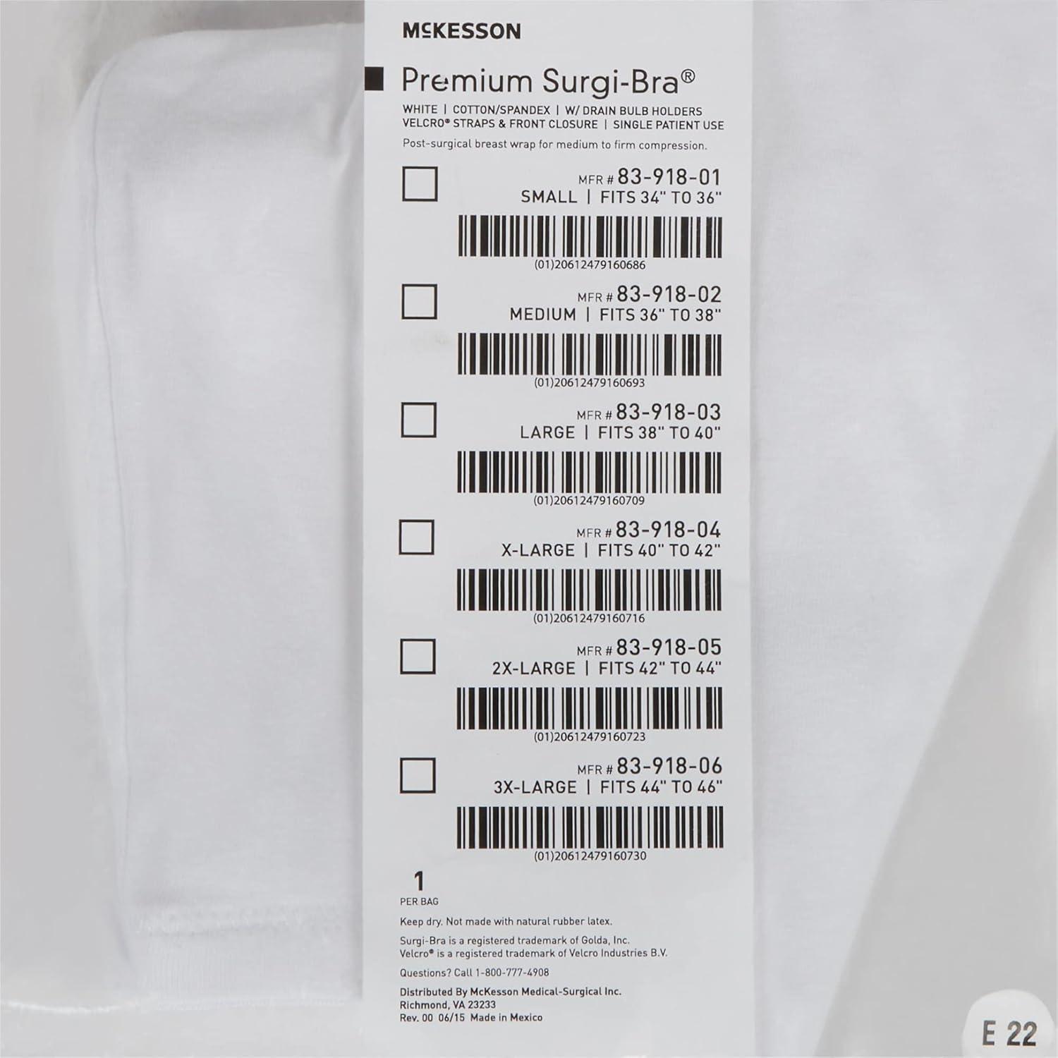image:imageMcKesson PostSurgical Bra White 40B 38C 36D 40 in to 42 in 1 Count