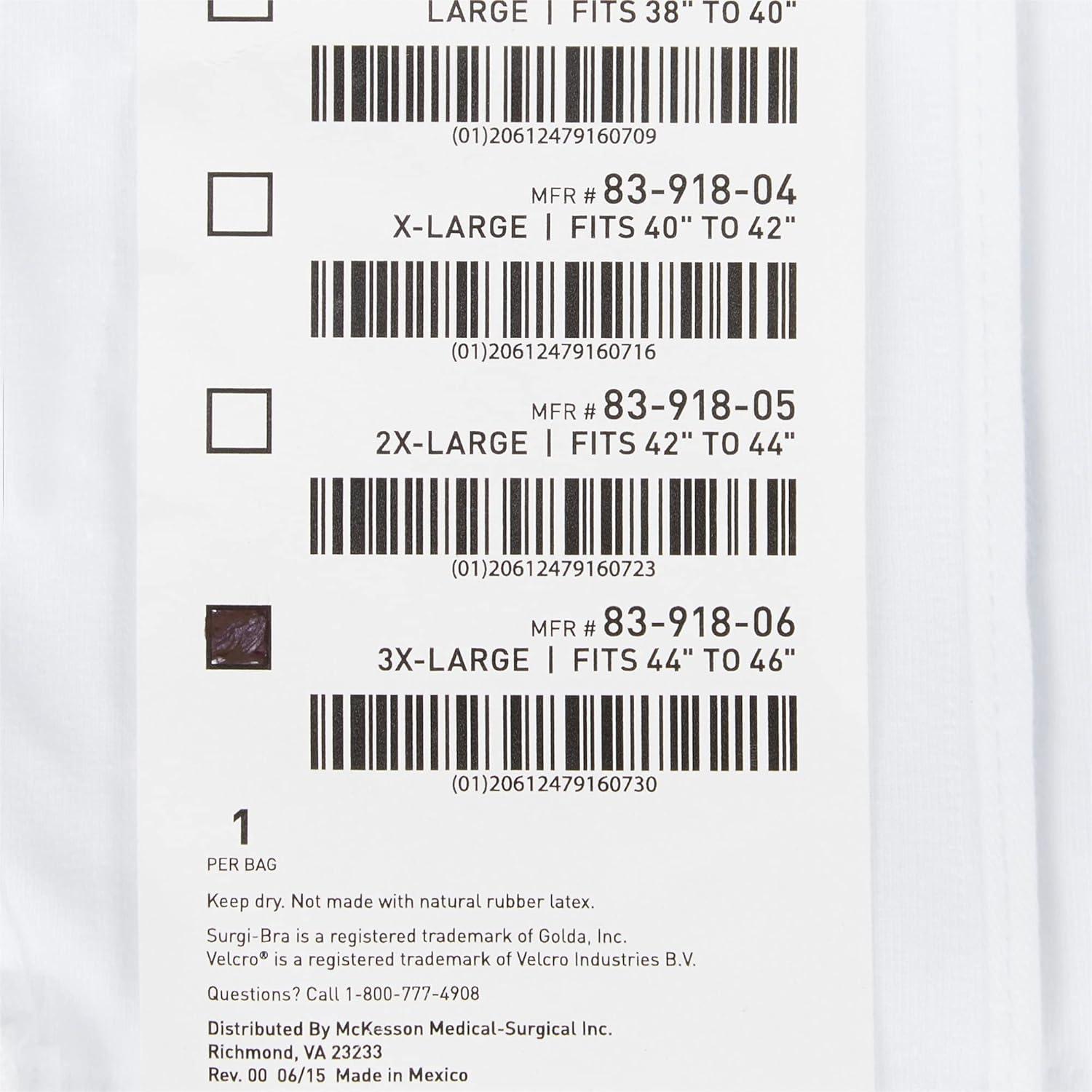 image:imageMcKesson PostSurgical Bra White 44B 42C 40D 44 in to 46 in 1 Count
