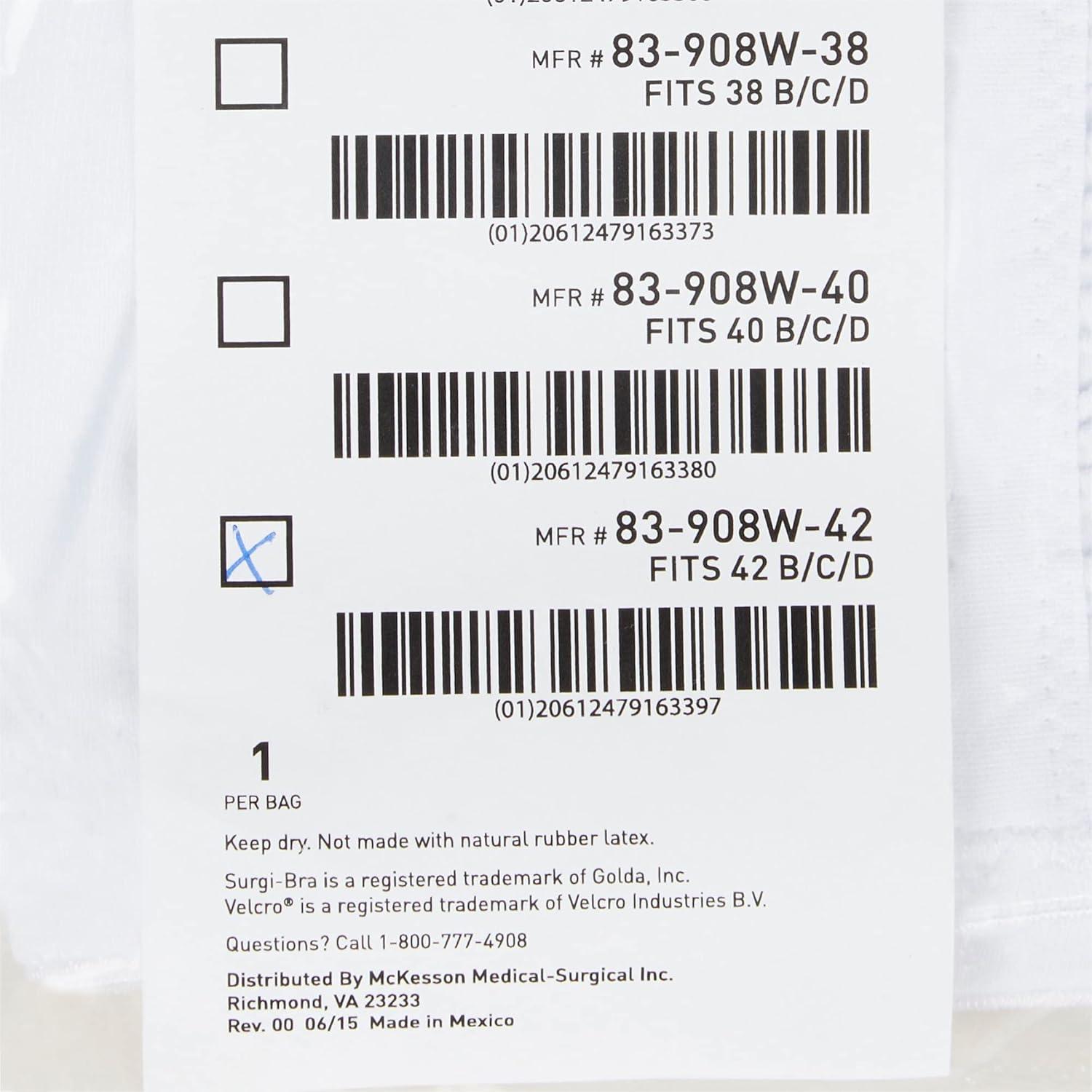 image:imageMcKesson PostSurgical Bra White BCD 42 in 1 Count