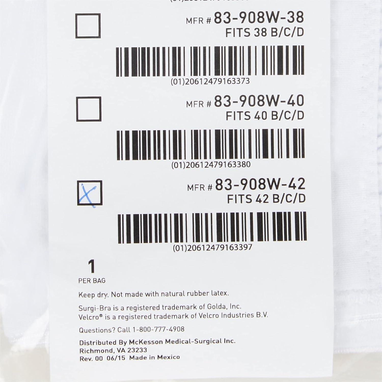 image:imageMcKesson PostSurgical Bra White BCD 42 in 1 Count