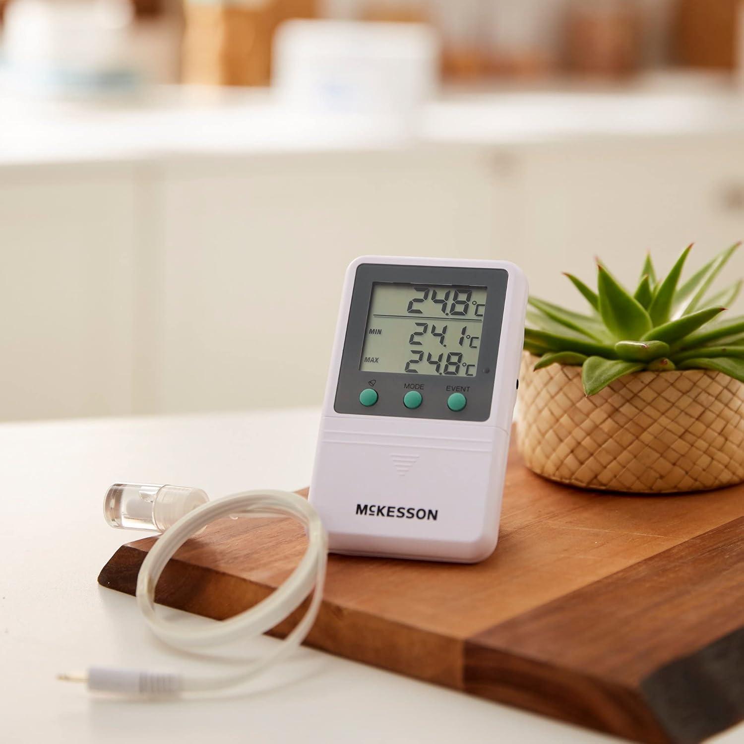 image:imageMcKesson Refrigerator and Freezer Thermometer SingleProbe Waterproof Digital Triple Display 1 Count