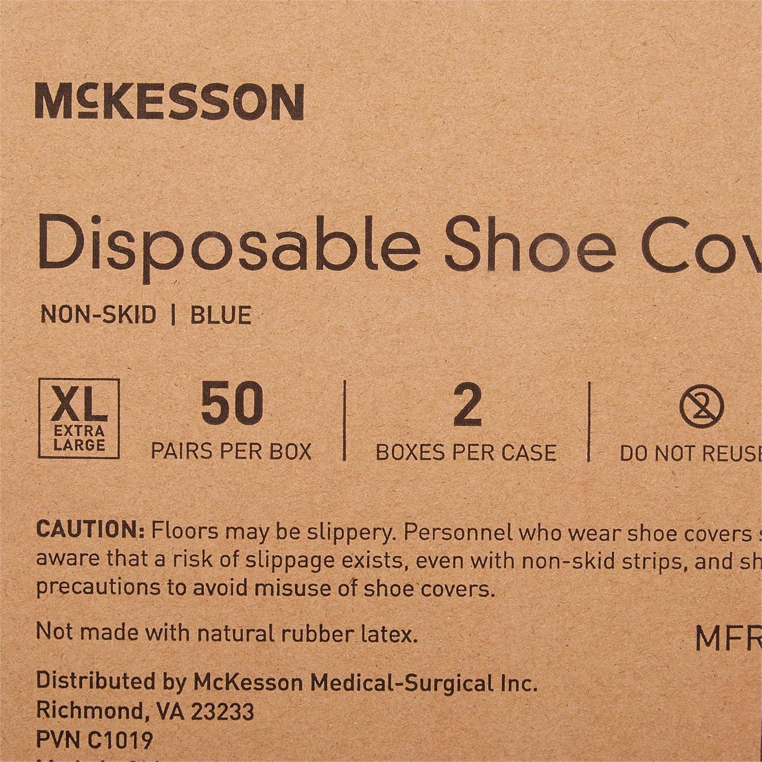 image:imageMcKesson Shoe Covers Disposable Universal Shoe High Elastic Closure NonSkid Sole NonSterile Blue XL 200 Pairs