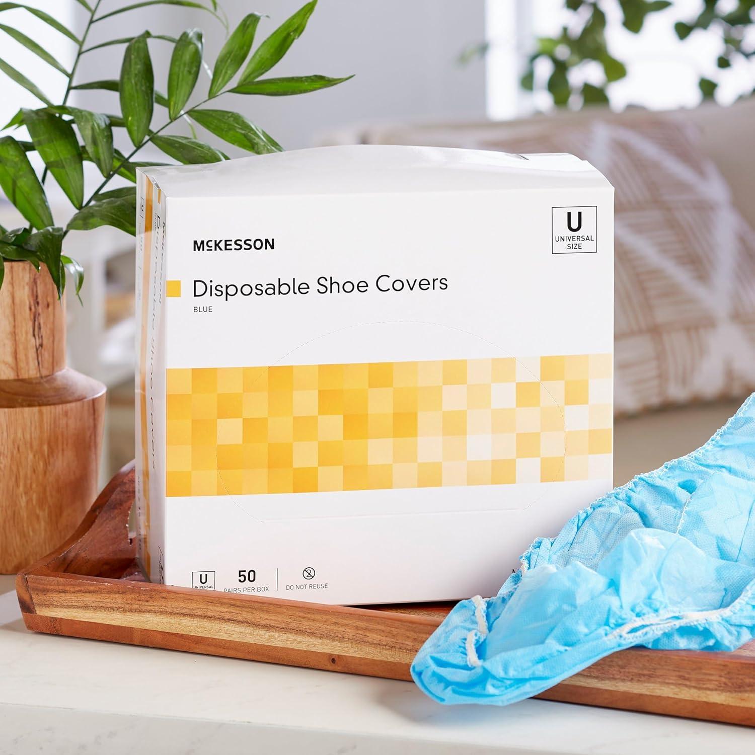 image:imageMcKesson Shoe Covers for Painting Construction Disposable Universal Shoe High Elastic Closure NonSkid Sole NonSterile Blue One Size Fits Most 300 Pairs