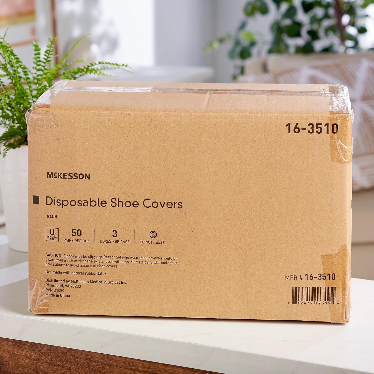 image:imageMcKesson Shoe Covers for Painting Construction Disposable Universal Shoe High Elastic Closure NonSkid Sole NonSterile Blue One Size Fits Most 300 Pairs