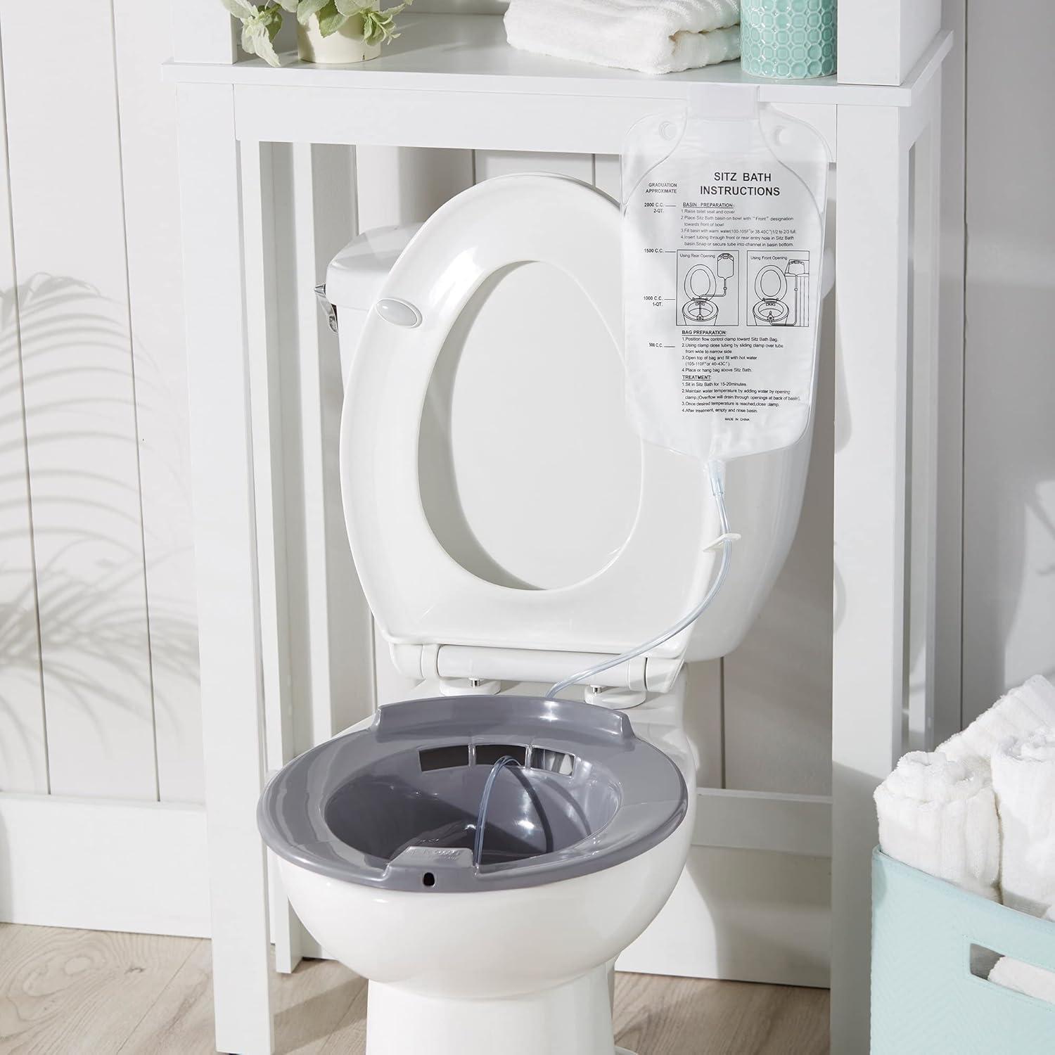 image:imageMcKesson Sitz Bath with 2000 mL Bag Plastic Graphite 500 mL Increments up to 2000 mL 10 Count