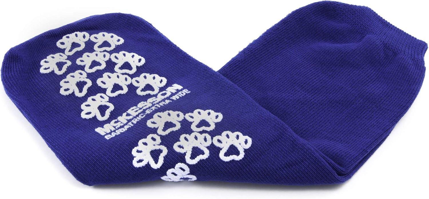 image:imageMcKesson Slipper Socks NonSlip Grip Socks Royal Blue Bariatric Adult Shoe 12 Extra Wide 3 Pair