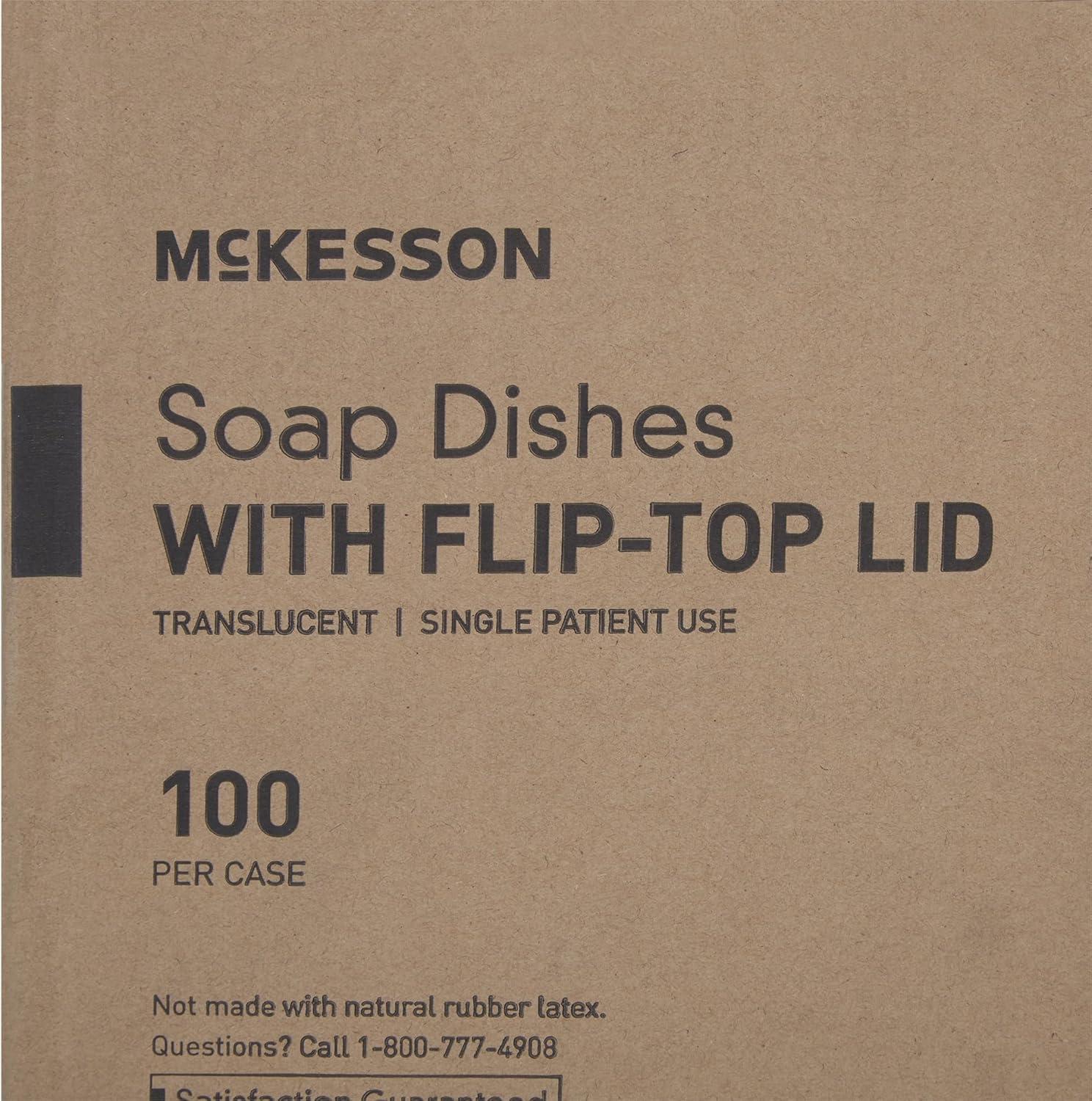 image:imageMcKesson Soap Dish for Bar Soap with FlipTop Lid 4 in x 2625 in x 125 in 1 Count 100 Packs 100 Total