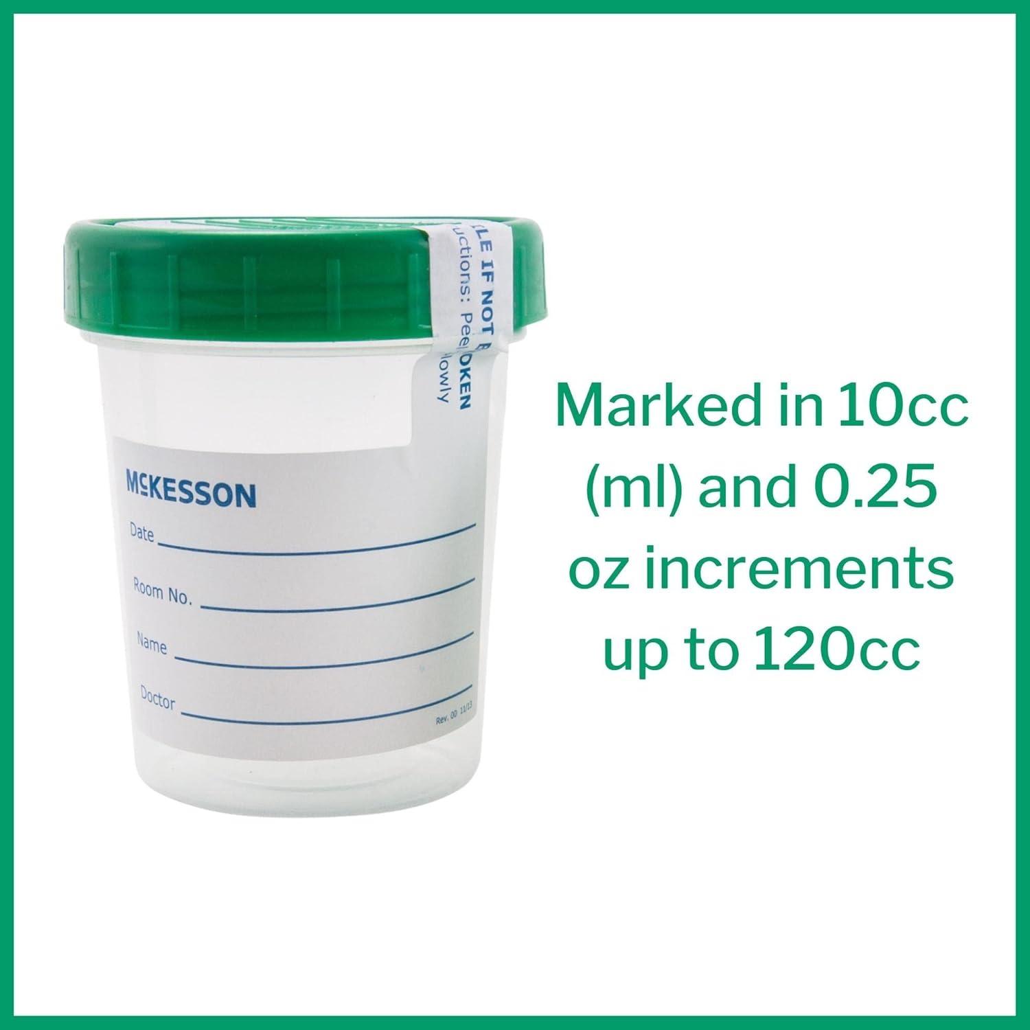 image:imageMcKesson Specimen Cups with Lids UrinePee Cups Sample Containers Leak Resistant 4 oz 120 ml 100 Count