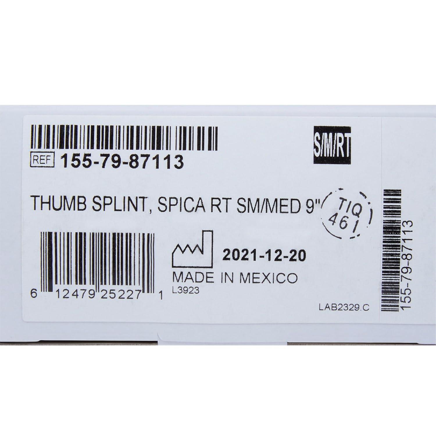 image:imageMcKesson Splint Thumb Spica for Right Hand Elastic Contact Closure Straps SmallMedium 1 Count