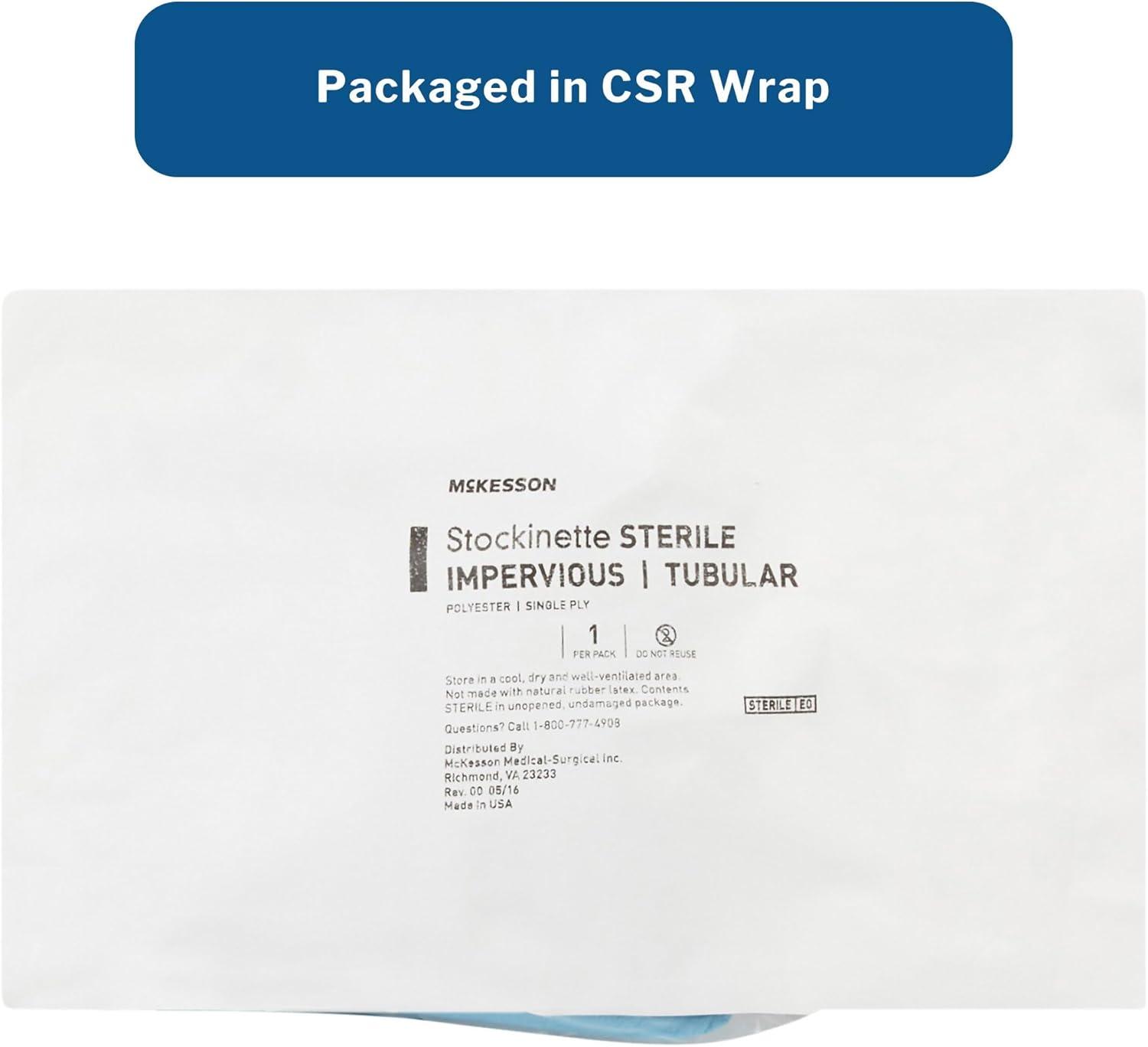 image:imageMcKesson Surgical Stockinette Sterile Knit Liner with Impervious Tube PreCut NonAdhesive Tubular Drape Stockinette 48 in x 9 in 1 Count