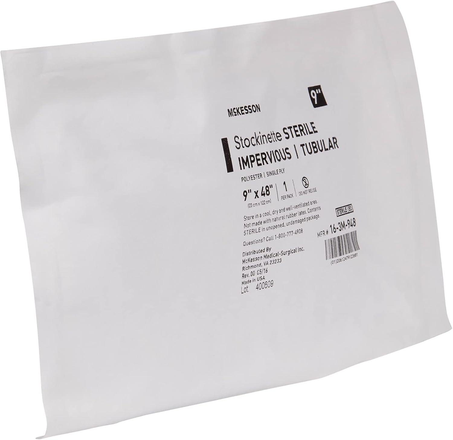 image:imageMcKesson Surgical Stockinette Sterile Knit Liner with Impervious Tube PreCut NonAdhesive Tubular Drape Stockinette 48 in x 9 in 1 Count
