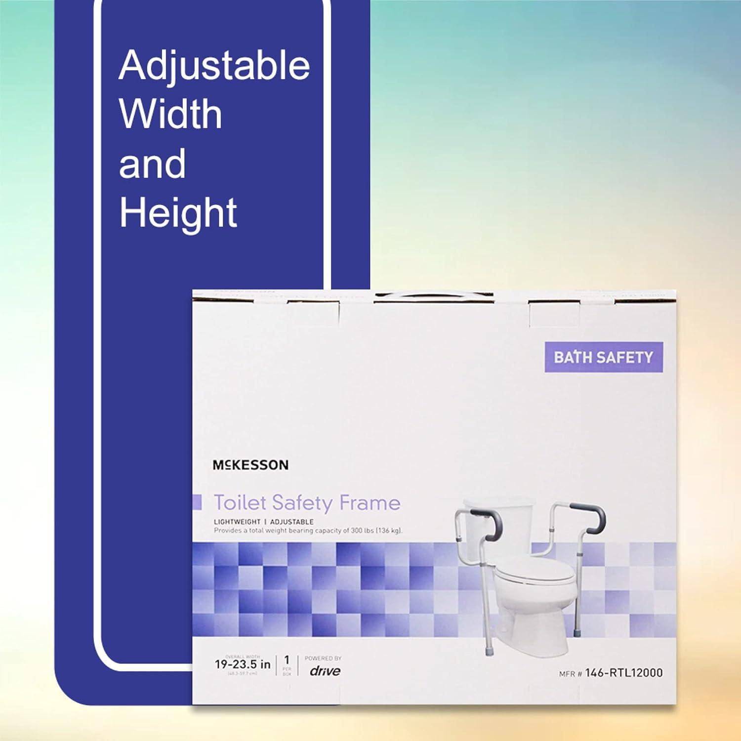 image:imageMcKesson Toilet Safety Frame and Rail Aluminum Adjustable 300 lbs Weight Capacity 4 Count