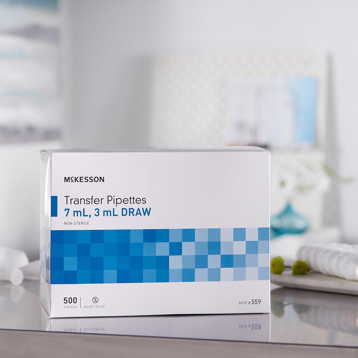 image:imageMcKesson Transfer Pipette NonSterile 7 mL Capacity 05 mL to 3 mL Graduation Increments 500 Count 1 Pack