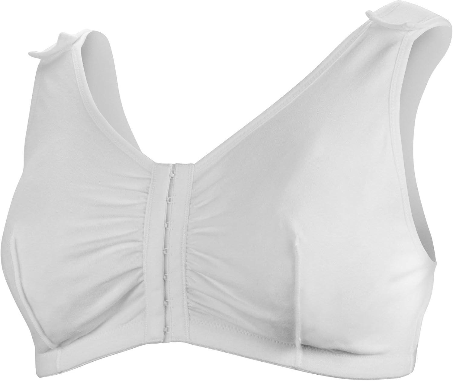 image:imageMcKesson White CottonSpandex SurgiBra PostSurgical Bra for FullCoverage Breast Support with Light Compression 34inch B C D Cups 1 Count