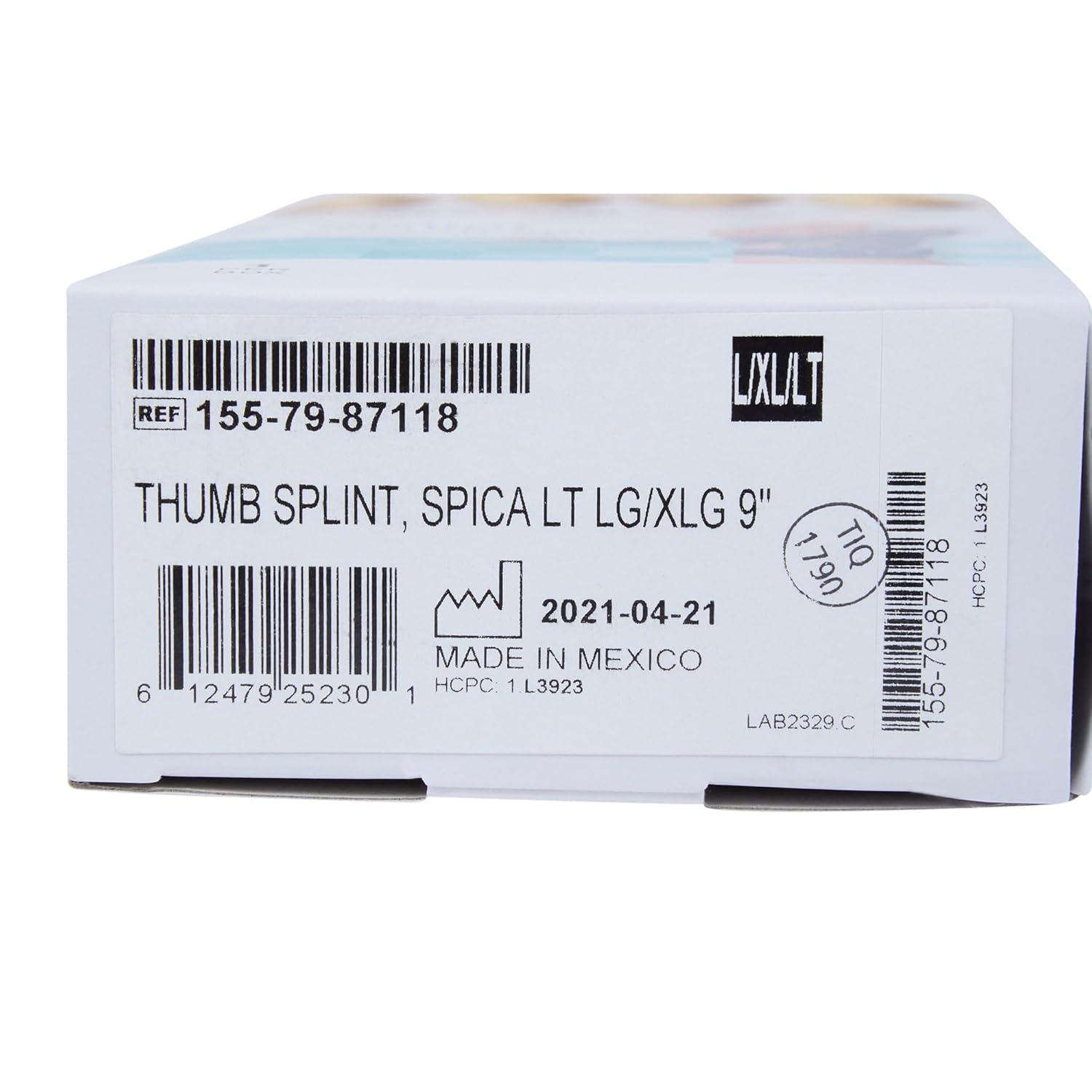 image:imageMcKesson XL Blue and Gray Thumb Splint for Left Hand with Hook and Loop Closures 1 Count