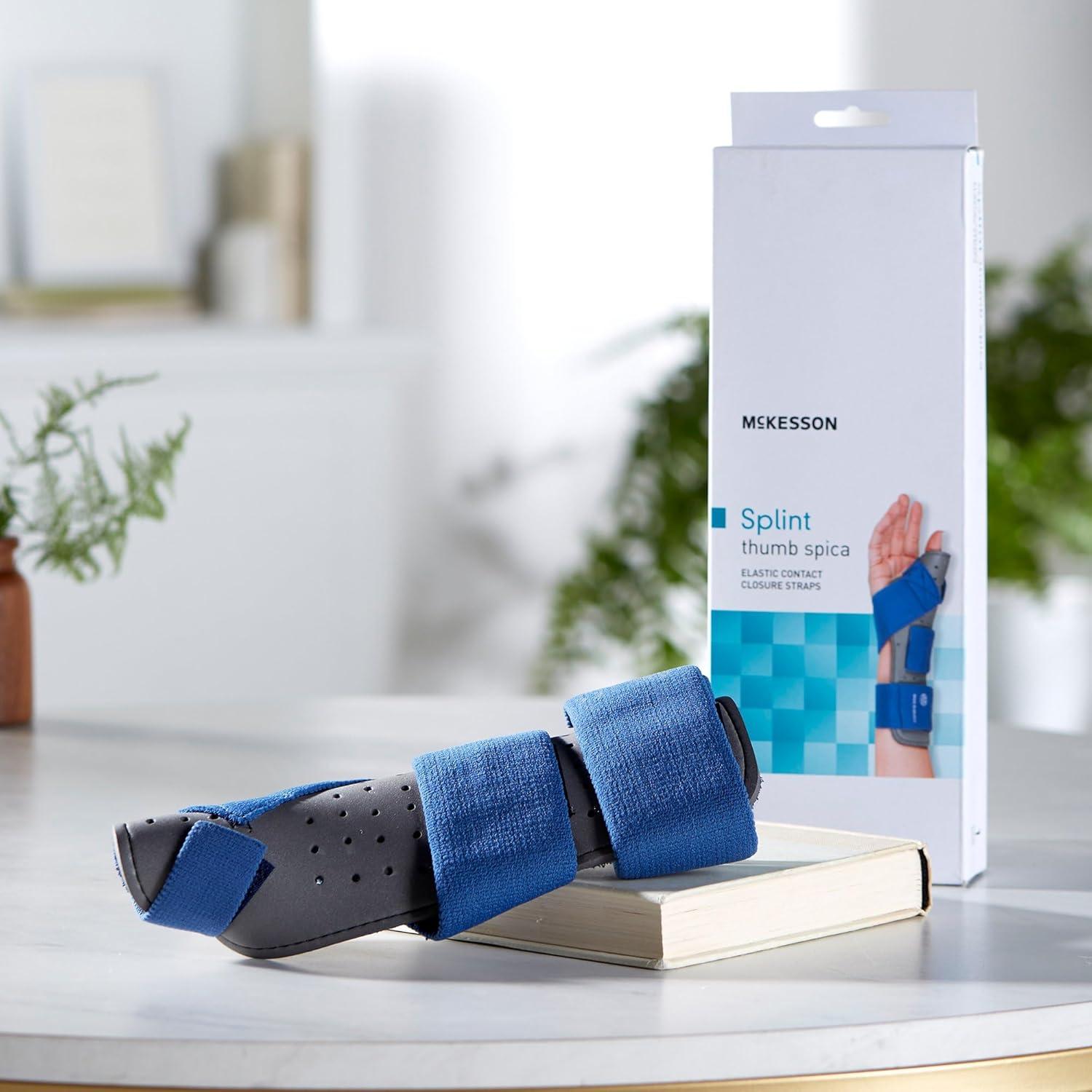 image:imageMcKesson XL Blue and Gray Thumb Splint for Left Hand with Hook and Loop Closures 1 Count