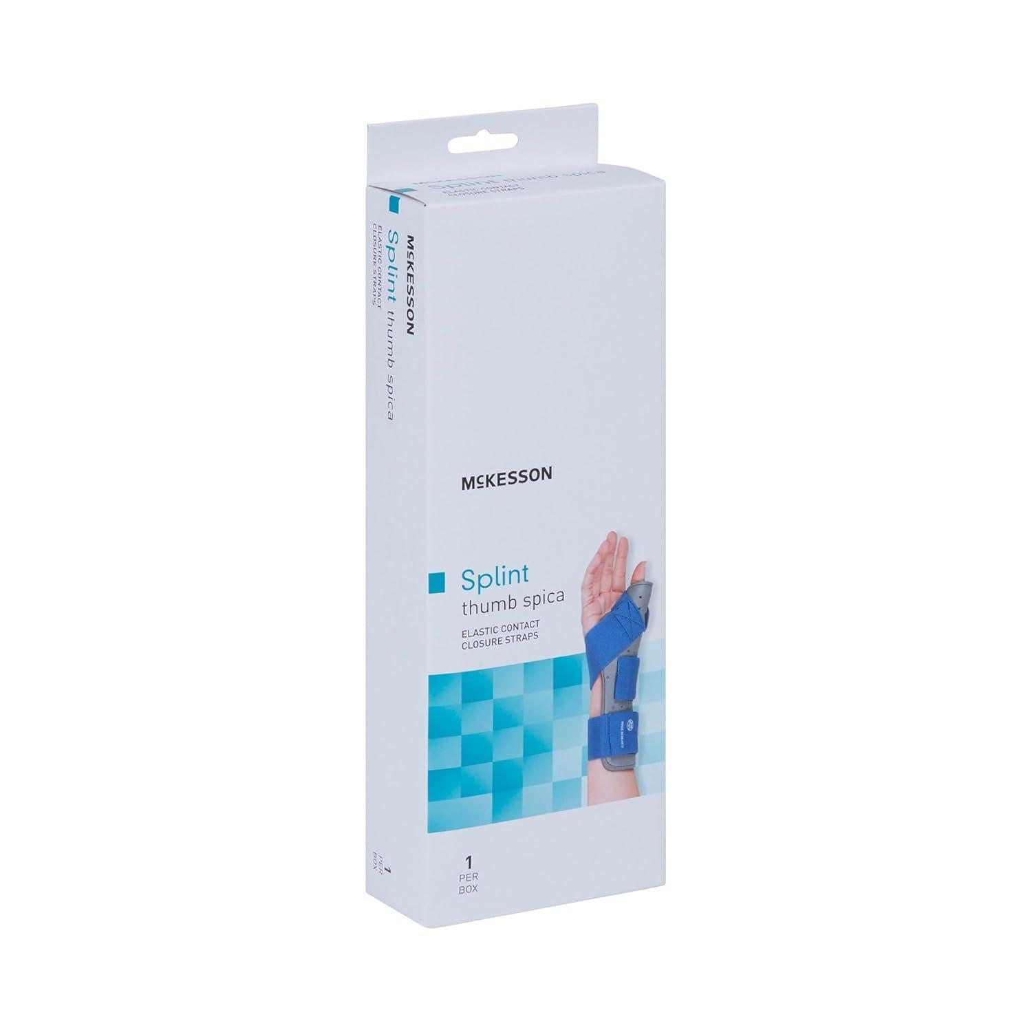 image:imageMcKesson XL Blue and Gray Thumb Splint for Left Hand with Hook and Loop Closures 1 Count
