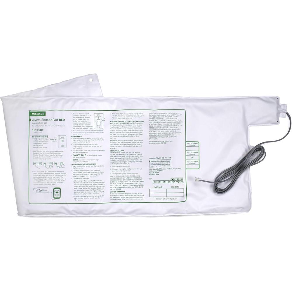 image:imageMcKesson Alarm Sensor Pad for Chairs Weight Sensitive for use with Fall Prevention Monitors Vinyl 10 in x 30 in 1 Count