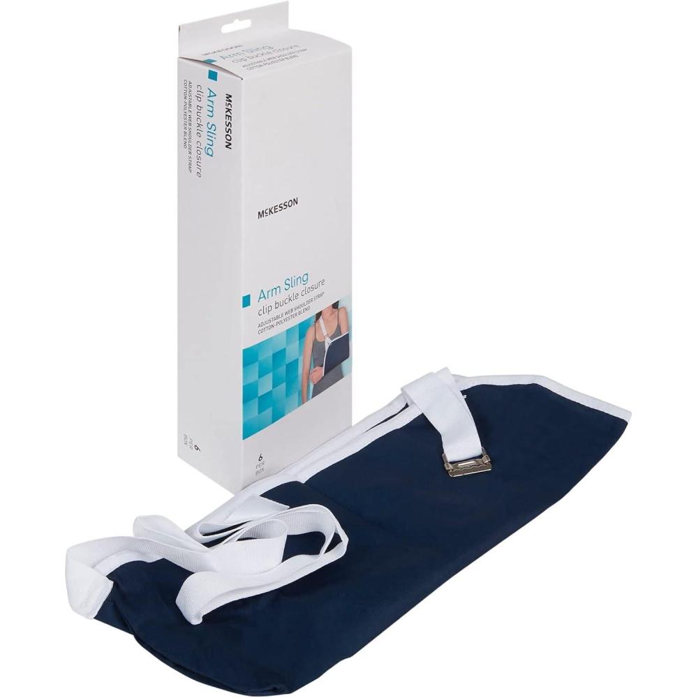 image:imageMcKesson Arm Sling Shoulder Strap Adjustable Strap CottonPolyester Large Blue 7 12 in x 18 12 in 6 Count
