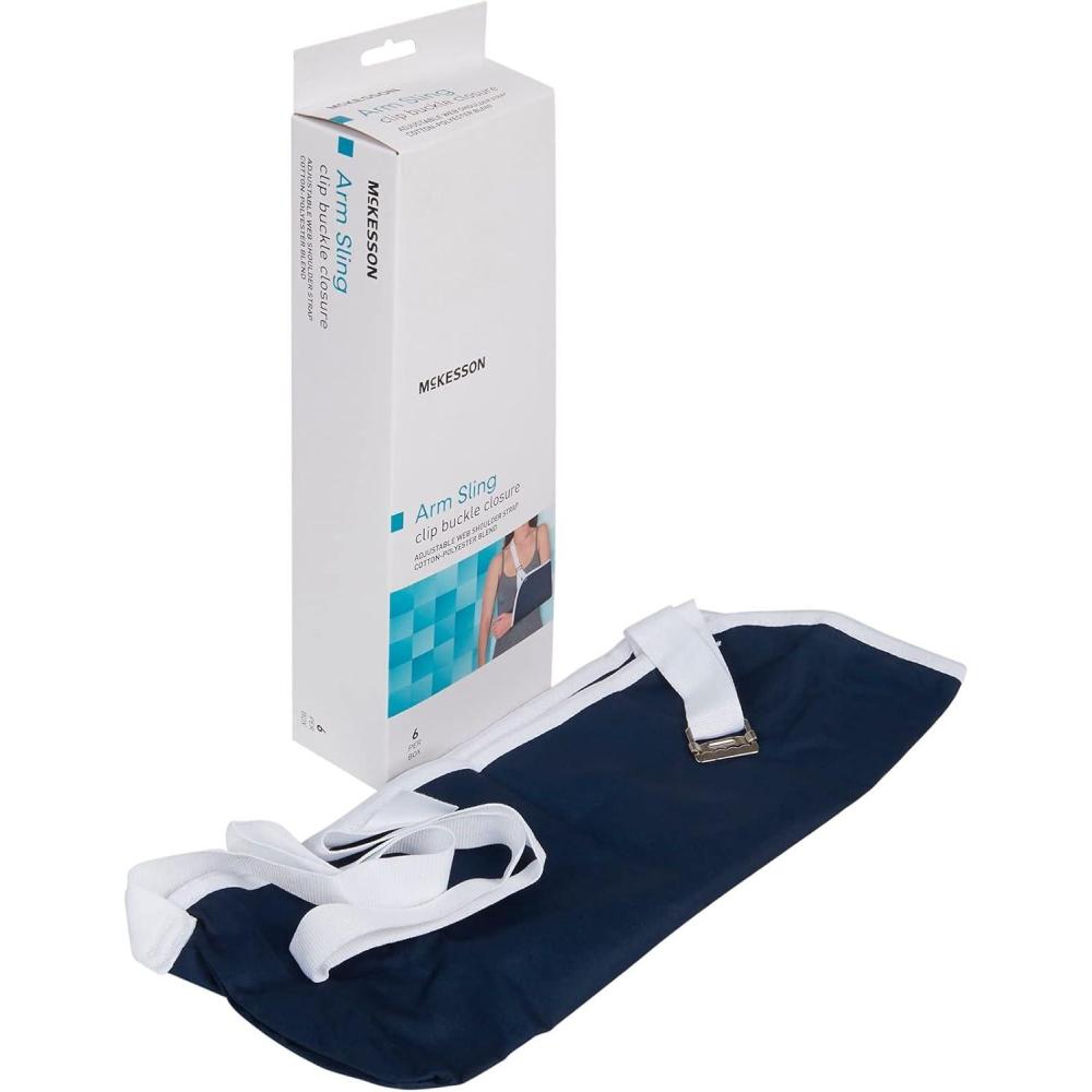 image:imageMcKesson Arm Sling Shoulder Strap Adjustable Strap CottonPolyester Medium Blue 6 12 in in x 16 12 in 6 Count