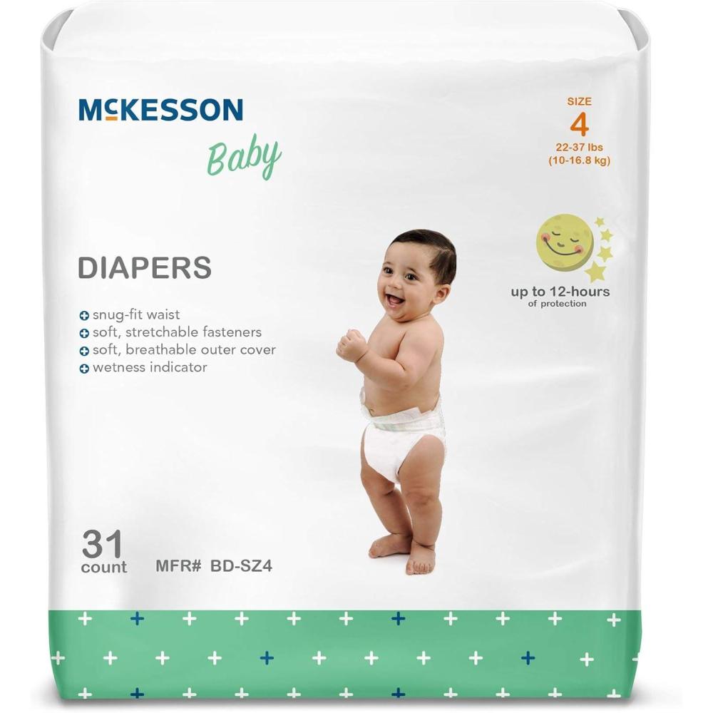 image:imageMcKesson Baby Diapers Size 4 22 lbs to 37 lbs 31 Count 1 Pack