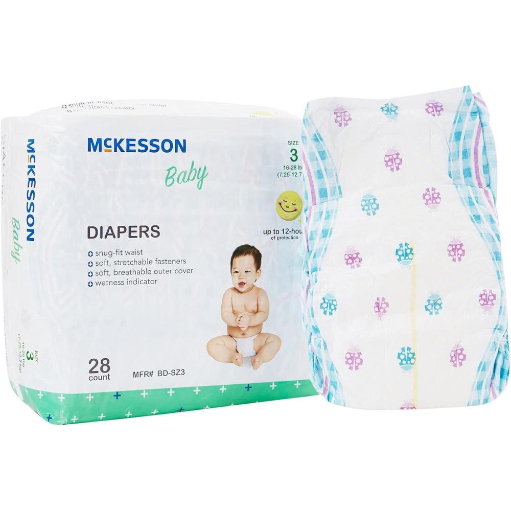 image:imageMcKesson Baby Diapers for Newborns Disposable Breathable Navel CutOut 0 to 10 lbs 20 Count 6 Packs 120 TotalSize 3