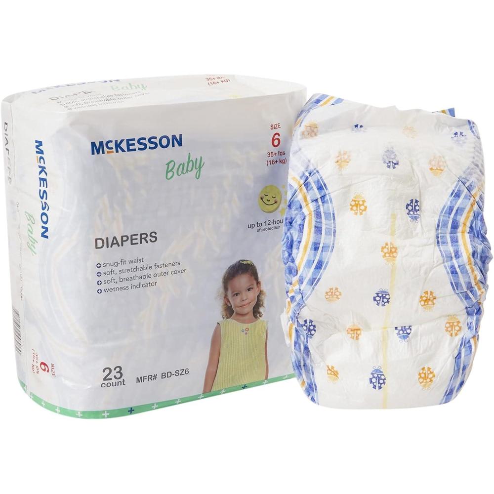 image:imageMcKesson Baby Diapers for Newborns Disposable Breathable Navel CutOut 0 to 10 lbs 20 Count 6 Packs 120 TotalSize 6