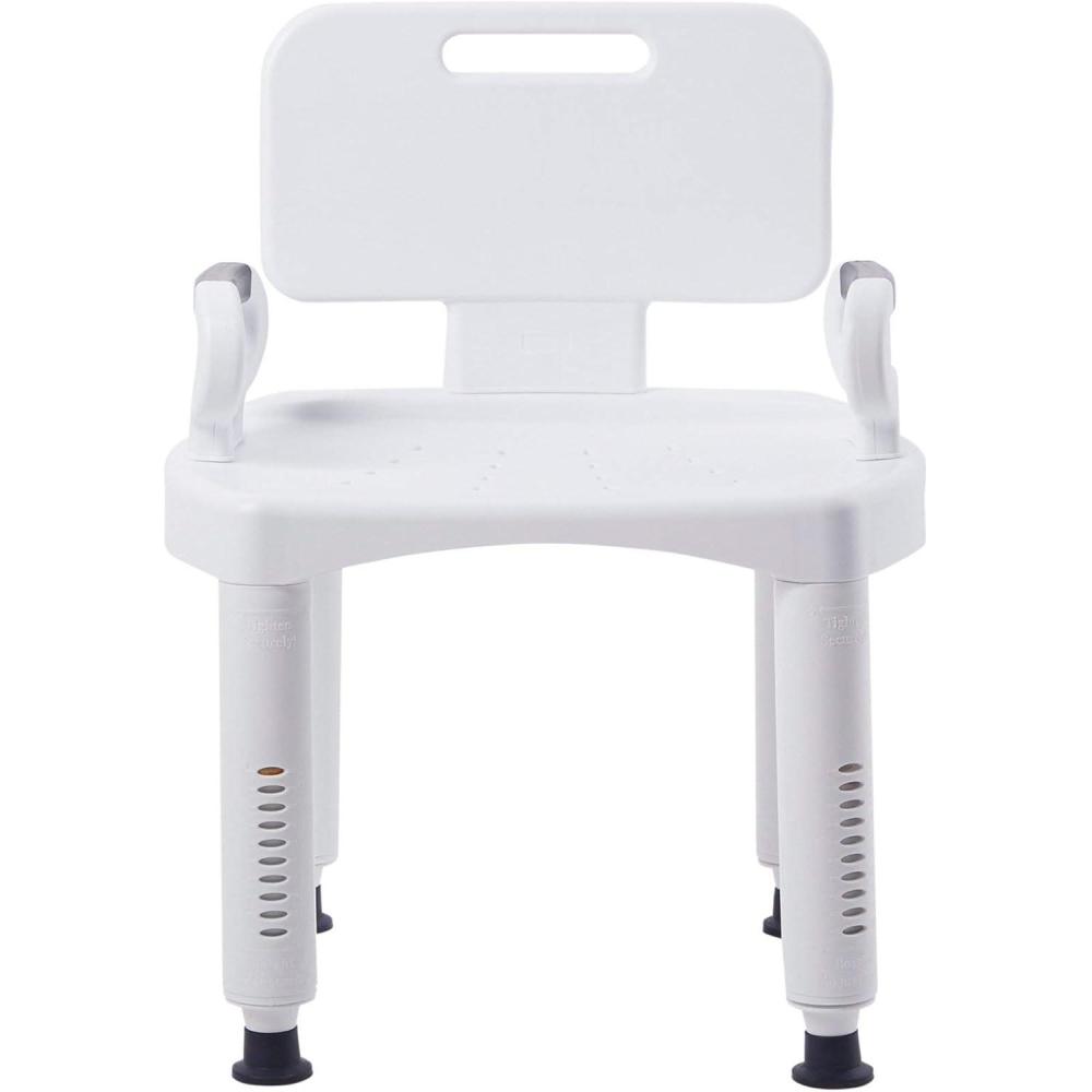 image:imageMcKesson Bath Bench with Removeable Back Plastic Frame Lightweight Adjustable 350 lbs Weight Capacity 1 Count1 Count Pack of 1