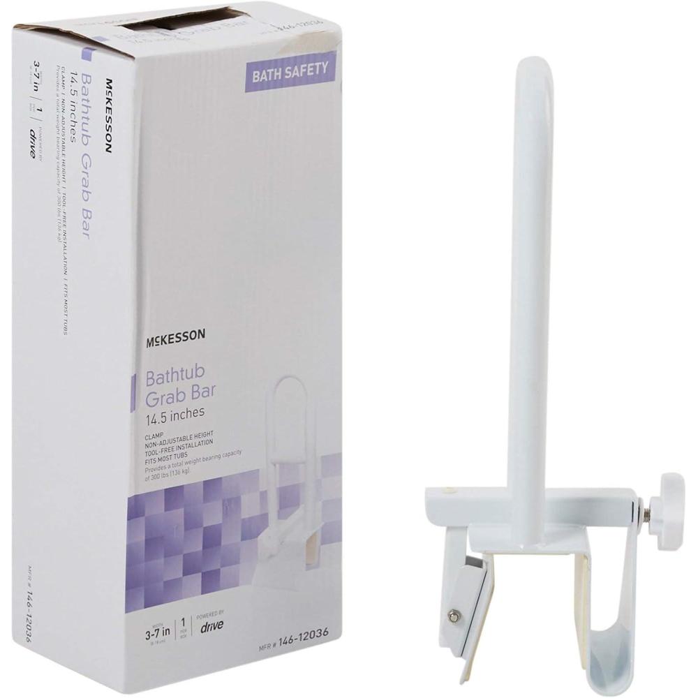 image:imageMcKesson Bathtub Grab Bar Clamp NonAdjustable ToolFree Fits Most Tubs 145 in 1 Count