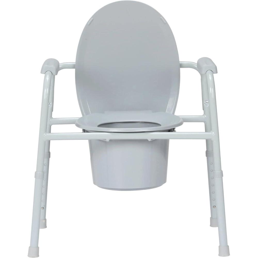 image:imageMcKesson Commode Chair with 12 qt Bucket Streel Frame 350 lbs Weight Capacity 13 34 in Seat Width 4 Count