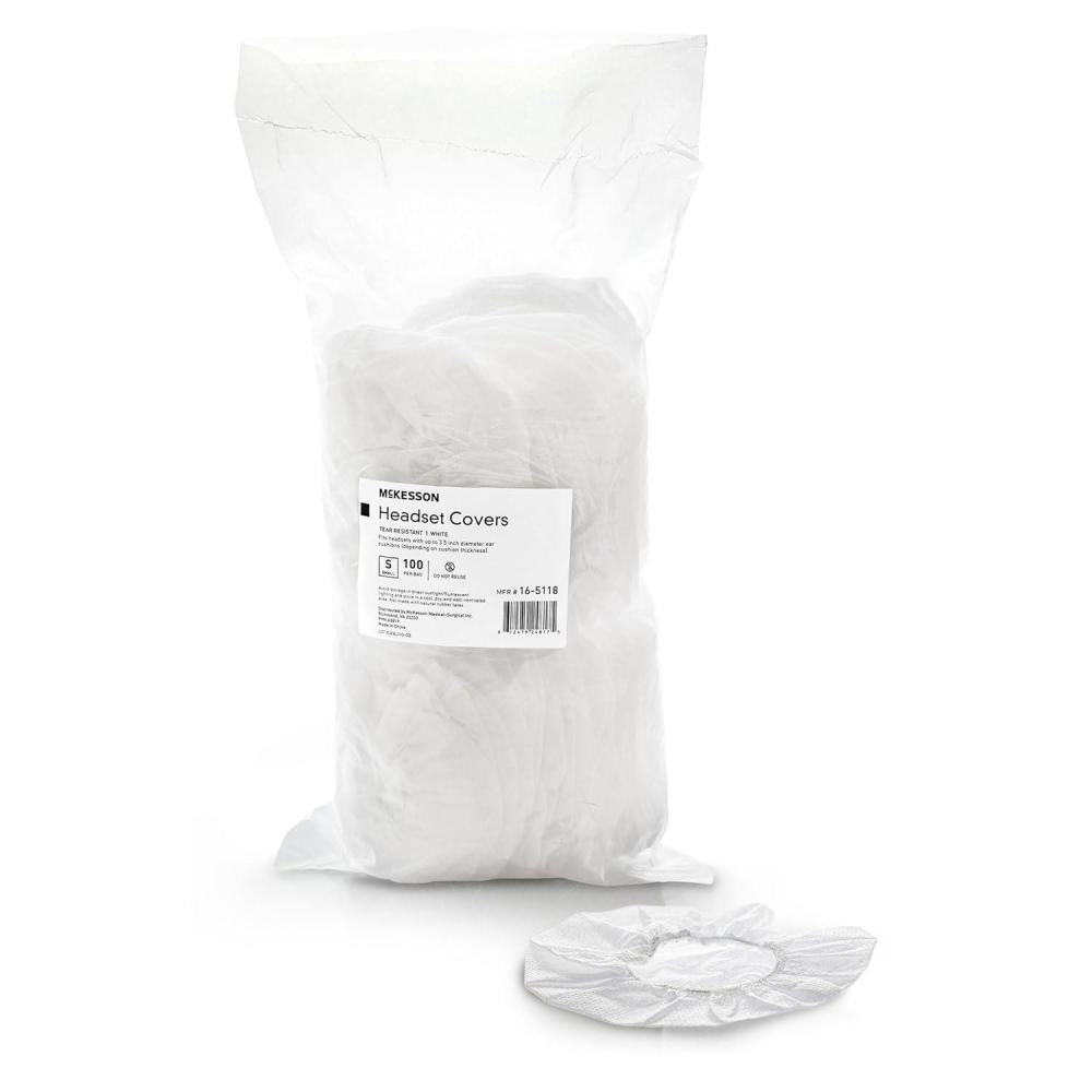 image:imageMcKesson Disposable Headset Covers for Library Museum Classroom  Sanitary Headphone Ear Covers  TearResistant Fabric for 3 12 inch Ear Covers 1000 Count
