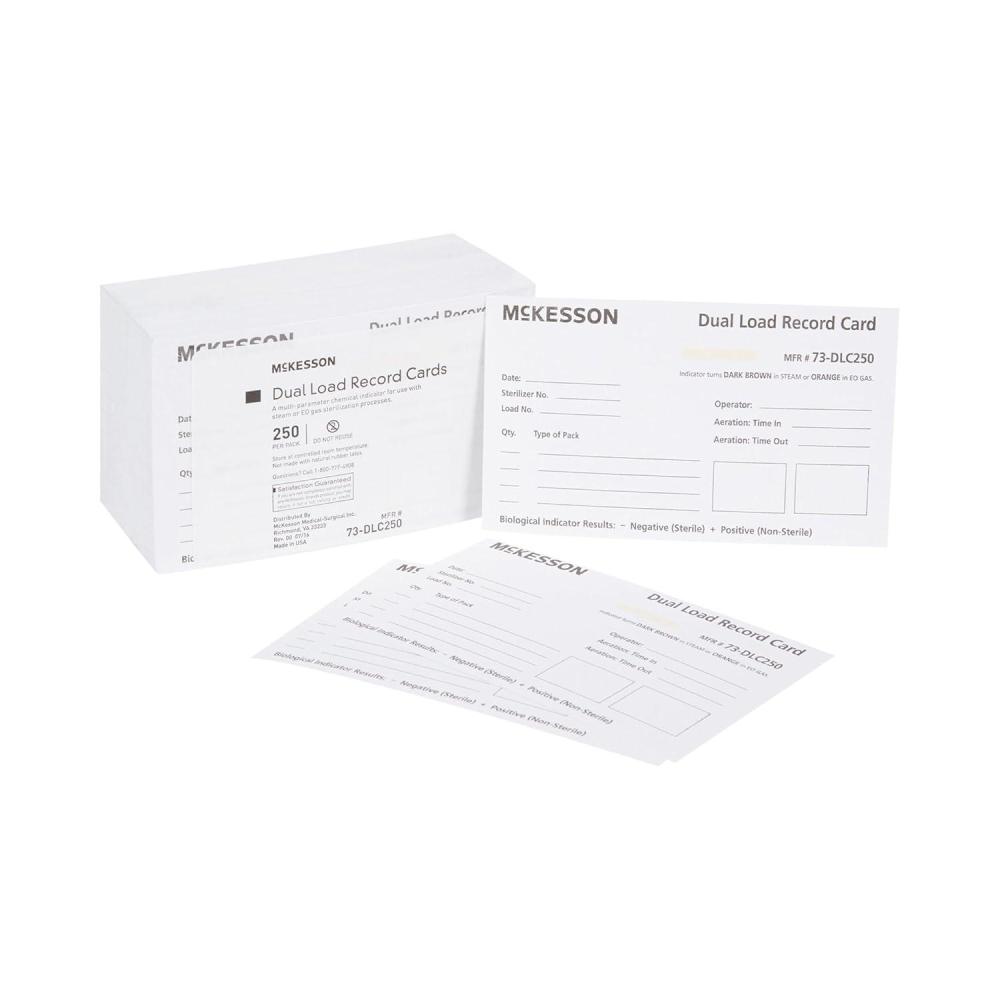 image:imageMcKesson Dual Load Sterilization Record Card for Steam and EO Gas Processes White 3 in x 5 in 250 Count 1 Pack