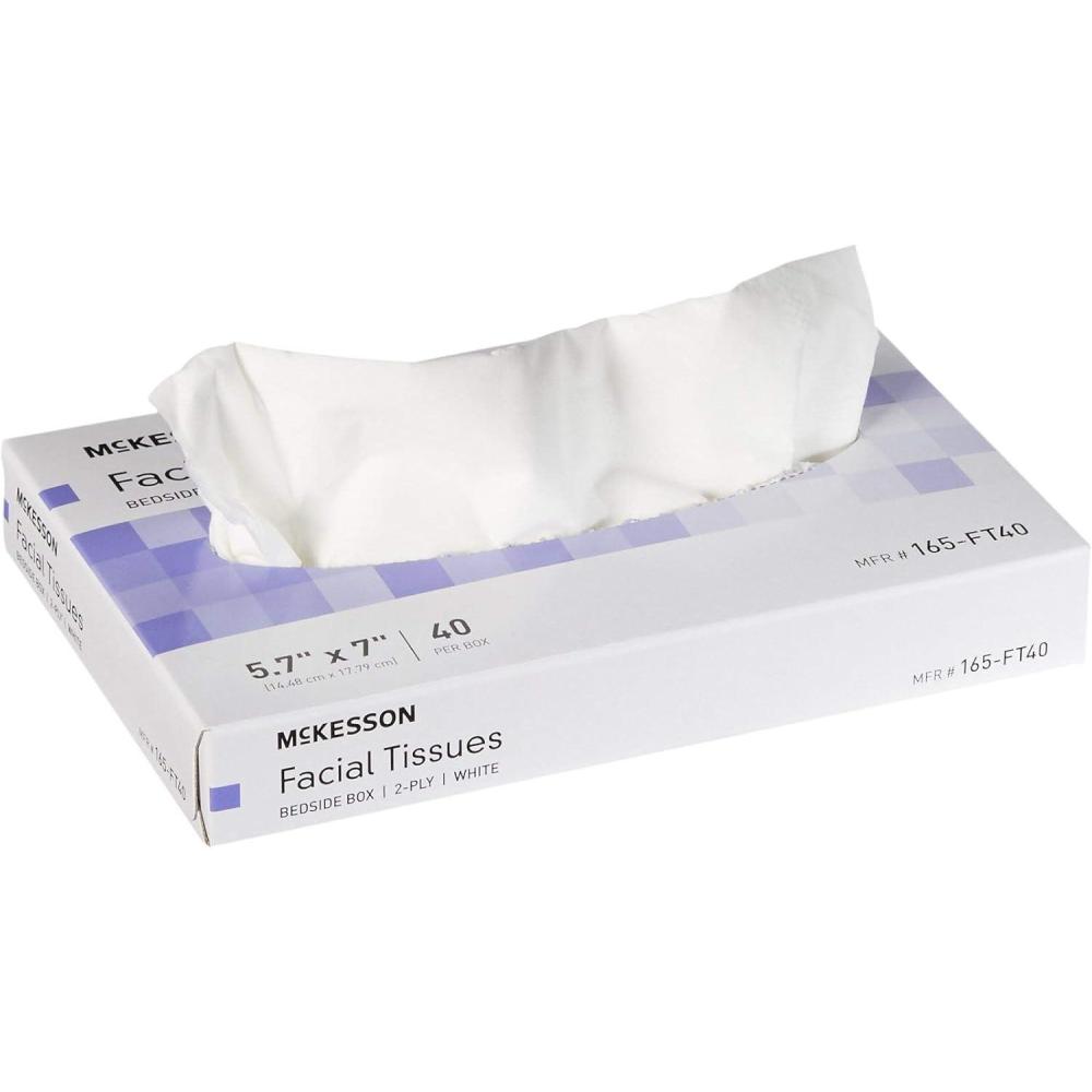 image:imageMcKesson Facial Tissue 2Ply White 57 in x 7 in 40 Tissues 1 Pack1 Count Pack of 40