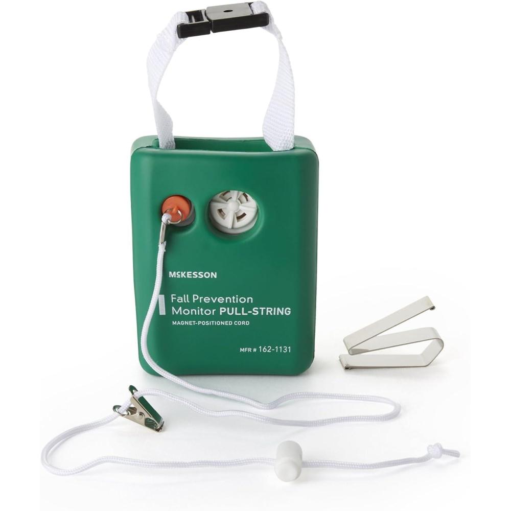 image:imageMcKesson Fall Prevention Monitor PullString Activation ImpactResistant Foam Cover Adjustable PullCord and Garment Clip Green 1 Count