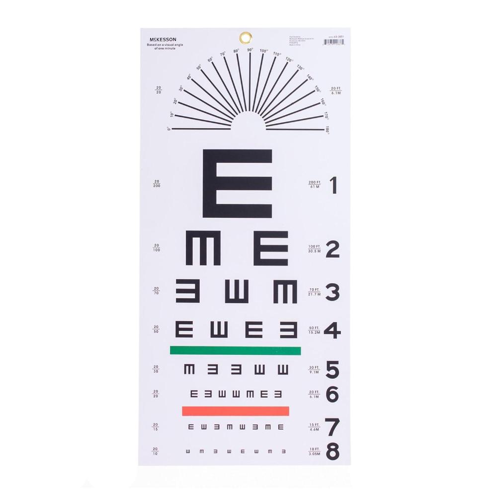 image:imageMcKesson Falling E Eye Test Chart Wall Mounted NonReflective Matte Finish 20 ft Test Distance 11 in x 22 in 1 Count