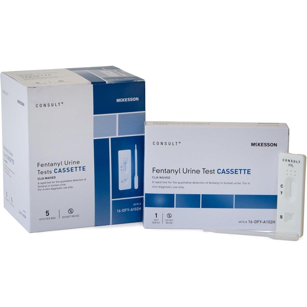 image:imageMcKesson Fentanyl Urine Test Kit Cassette  Urinary Testing for Rapid Detection atHome  OneStep Quick and Accurate Results  EasytoRead Cassette  CLIA Waived 5320