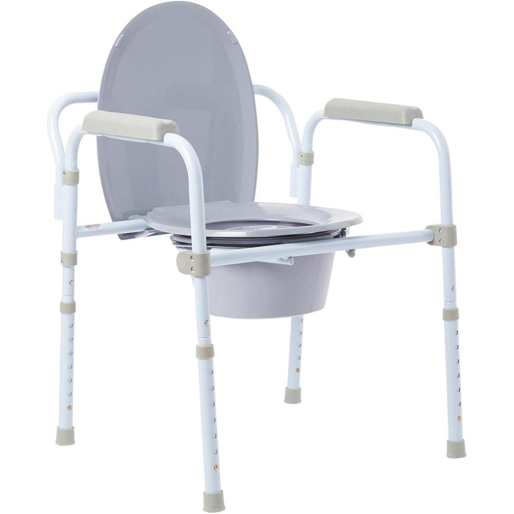 image:imageMcKesson Folding Bariatric Commode Chair with 75 qt Bucket 350 lbs Weight Capacity 13 34 in Seat Width 1 Count