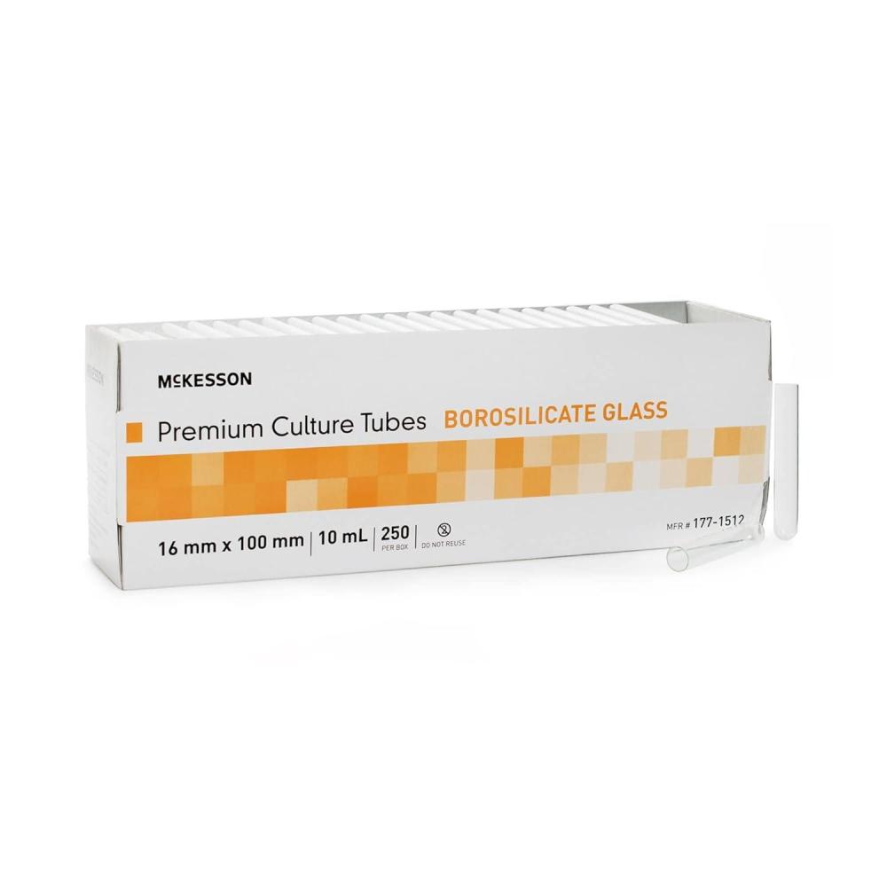image:imageMcKesson Glass Culture Tubes Borosilicate Test Tubes Chemical Resistant FirePolished Rims for Labs Science Class 10 mL 1000 Count